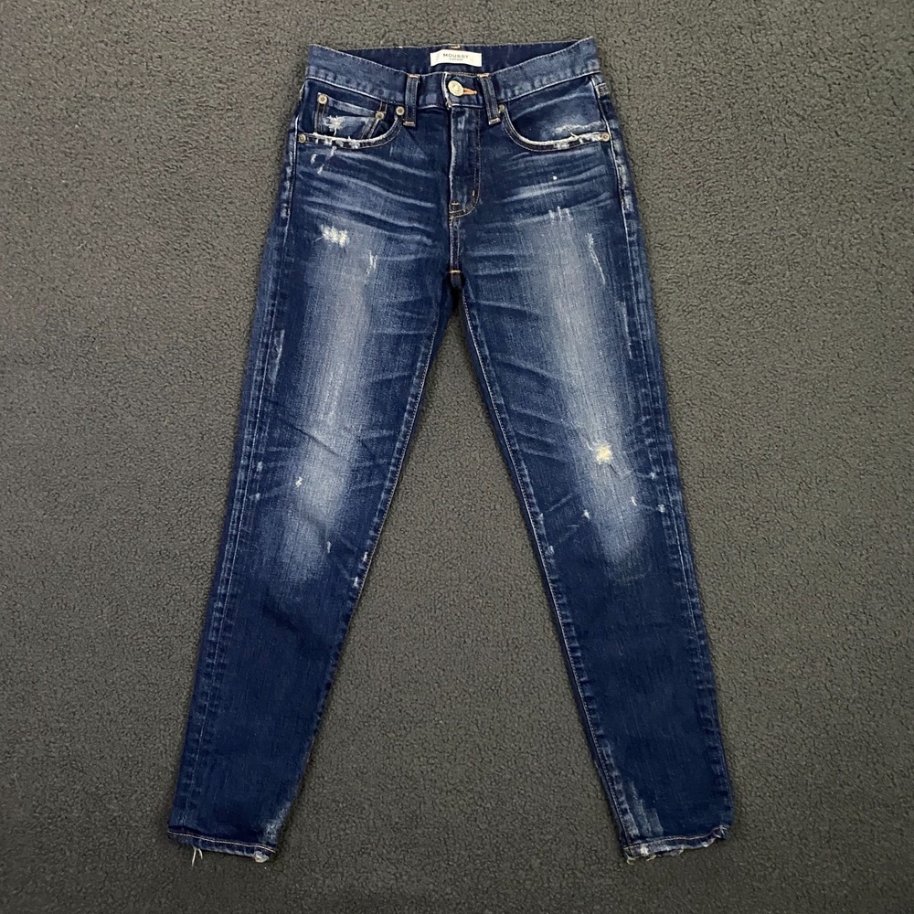 Moussy Vintage Comfort Velma Skinny‎ size 24 Stretch Distressed Denim Japan Made